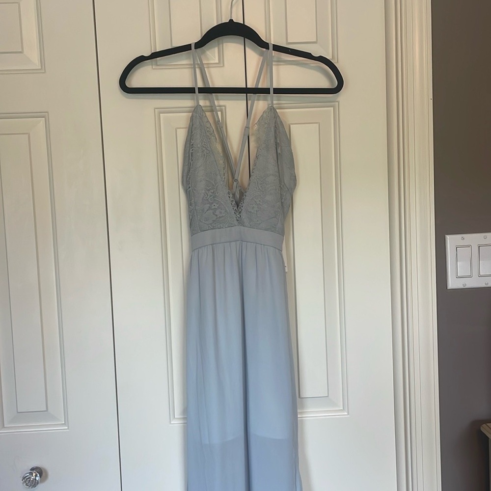 Baby blue wedding guest dress size S NWT